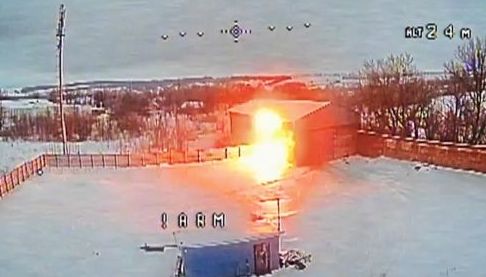 Ударом дрона знищено склад боєприпасів біля кордону